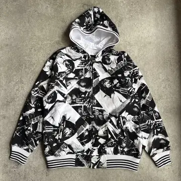 Knockout 빅 사이즈 사진 프린트 올 패턴 집업 후드티 L