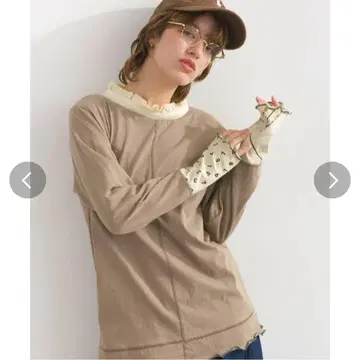 limeinc 라임 잉크 프릴 넥 풀오버 긴팔 T셔츠 롱티