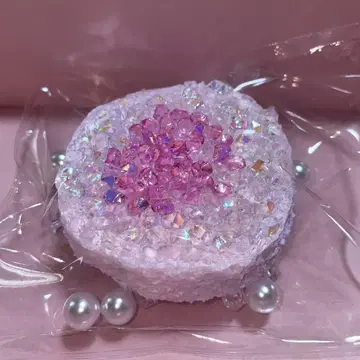 바삭바삭 반짝반짝 팬케이크 핑크 보라색 스퀴즈