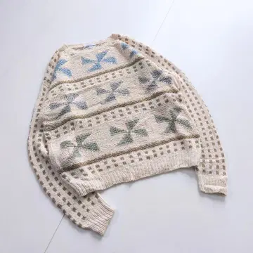 Peninsula 핸드니트 코튼니트 올 패턴 L SV7