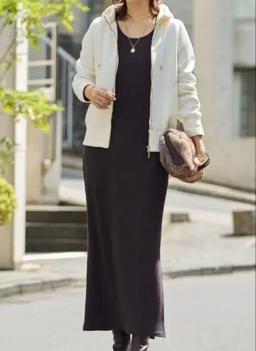 리브 드와 2way 롱 리브 원피스 블랙 사이즈 40