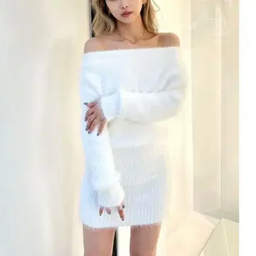 GYDA 오프숄더 미니 원피스 화이트