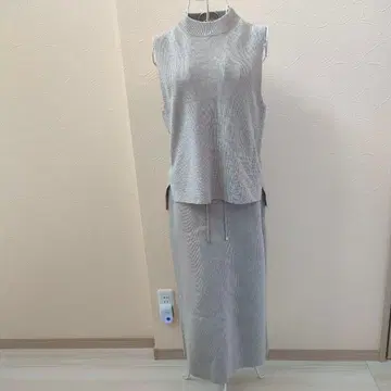 아나이 ANAYI 슬리브리스 니트 셋업 38 베이지 울