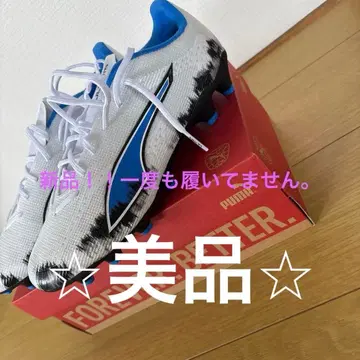 PUMA 축구화 화이트/블루/블랙