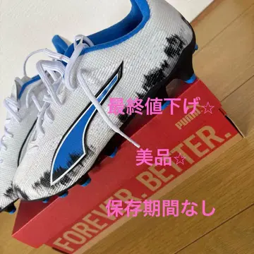 PUMA 축구화 화이트/블루/블랙