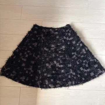 체스티 트위드 플레어 스커트 블랙과 멀티 컬러 믹스,,