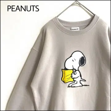 PEANUTS 맨투맨 그레이 오버 사이즈 스누피