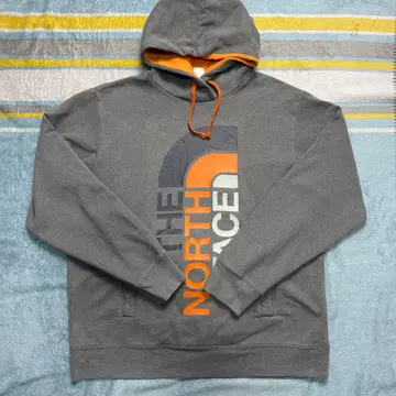 THE NORTH FACE 후드티 L 그레이 x 오렌지