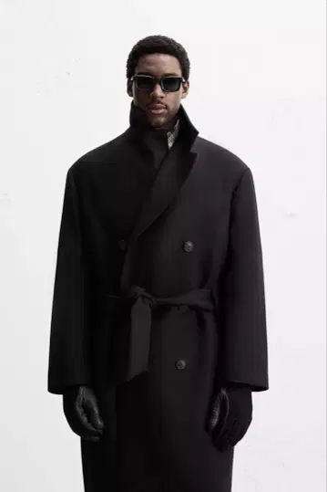 택 포함 새상품 ZARA 벨트 더블 브레스트 코트 L