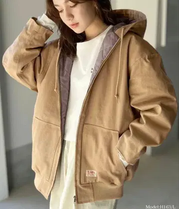 클래식 엘프 JaVa 퀼팅 코튼 후드 부착 블루종