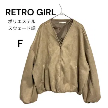 RETRO GIRL 스웨이드 느낌 노카라 자켓 F 돌려입기 좋은 봄/가을