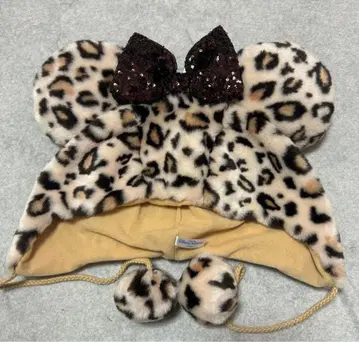 미니 레오파드 무늬 팬캡 브라운 디즈니 리조트