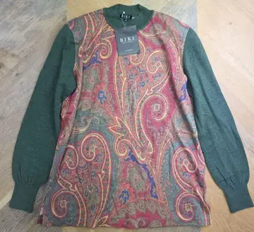 BIKI 페이즐리 무늬 긴팔 니트 42 새상품 피코네 y46