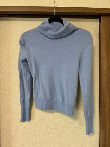 UNIQLO 캐시미어 터틀넥 스웨터 M 라이트 블루