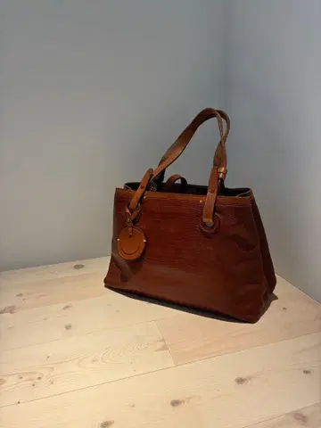 genten 브라운 가죽 토트백