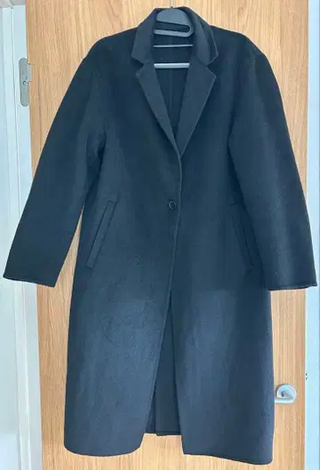 유니클로 더블 페이스 롱 코트 S 블랙