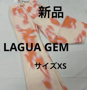새상품 LAGUA GEM 타이다이 패턴 플레어 팬츠 XS #3109