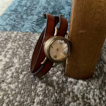 손목시계 가죽 이중 벨트 브라운