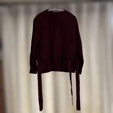 ADIEU TRISTESSE 버건디 긴팔 니트 베스트 앙상블