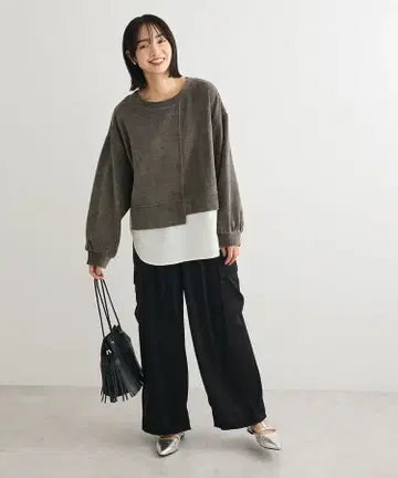 금기 쇼콜라피네 로브 컷 코듀로이 도킹 풀오버 그레이