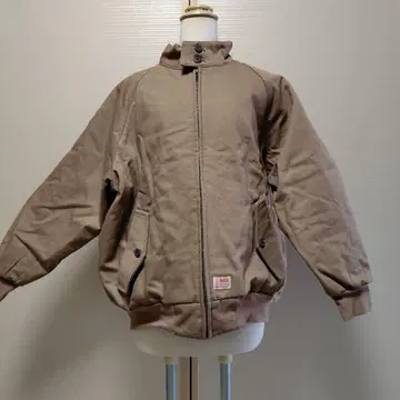 브라운 두꺼운 원단 자켓 스탠드 카라