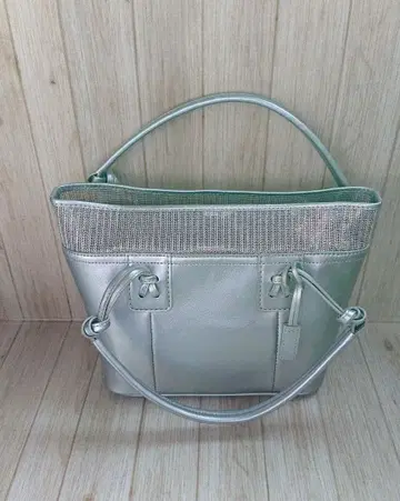 실버 토트백 합성 피혁