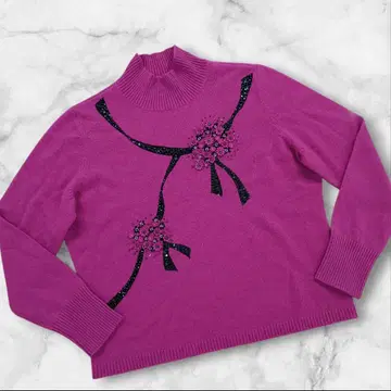 바이스바사 캐시미어 100 하이넥 니트 핑크 38