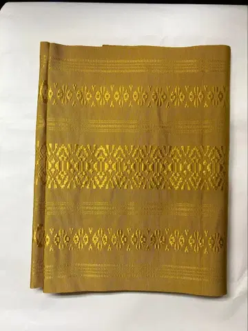 하카타 오비 겨자색 순수 실크