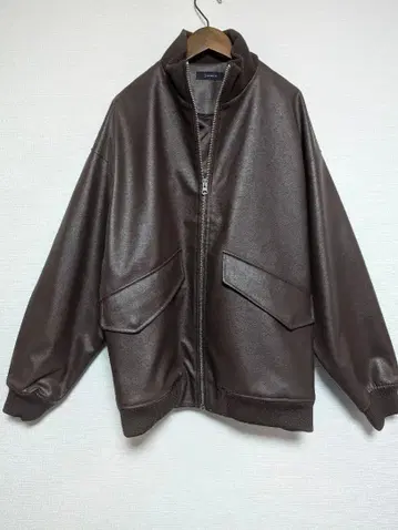 RAGEBLUE 브라운 합성 피혁 자켓 M 사이즈
