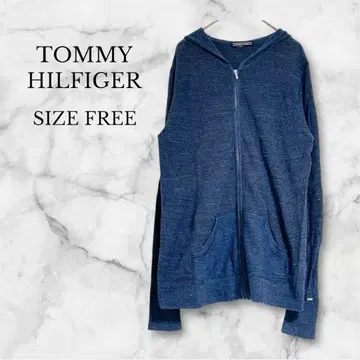 타미힐피거 후드티 풀 집업 후드 부착 긴팔 캐주얼 네이비