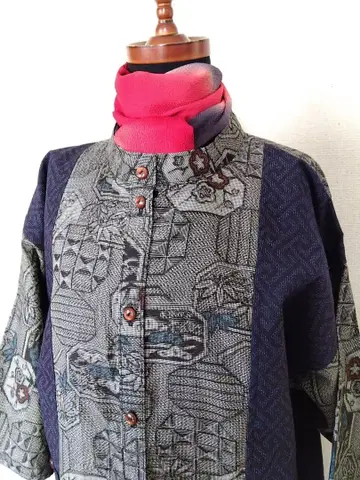 기모노 리메이크 과 오오시마의 절개 자켓 코트(no22)