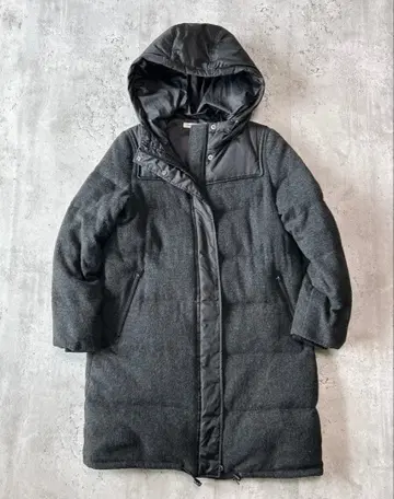 그린 라벨 릴랙싱 울 절개 다운 코트 롱 후드 부착 38