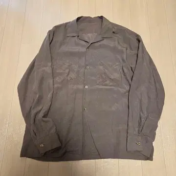 Uru 레이온 오픈 카라 셔츠