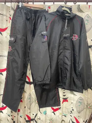 sean john 데드스탁 안감 플리스 나일론 셋업 XL 블랙