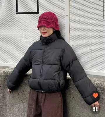 미니 크롭 충전솜 다운 점퍼