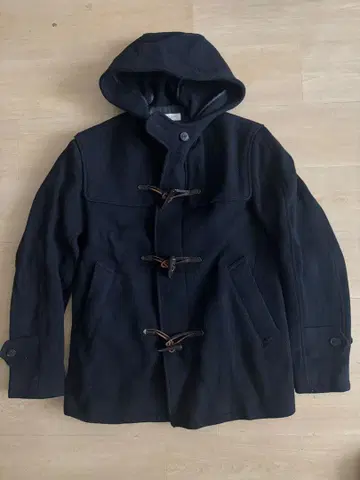 네이비 더플 코트 후드 부착