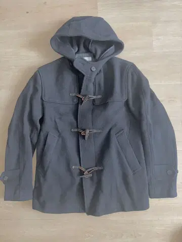 네이비 더플 코트 후드 부착