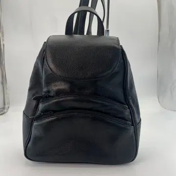 [ 천연 가죽 ] 심플 가죽 백팩 블랙 수납 많음 대용량 여성용