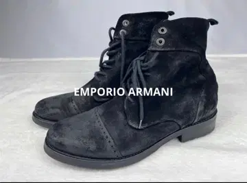 엠포리오 아르마니 레이스업 부츠 28cm 스웨이드 블랙