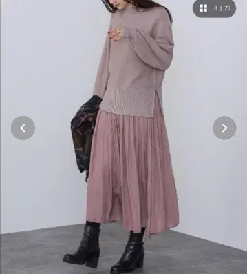 니트 풀오버 x 플레어 스커트 (세트 아이템)