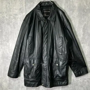 최상급 가죽 카 코트 소가죽 블랙 천연 가죽 올 블랙 어깨 패드 없음