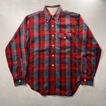 50s 해리지 로우 버튼 다운 체크 셔츠 60s