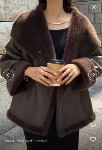 완판템 고베 레터스 퍼 안감 드롭 코트 브라운