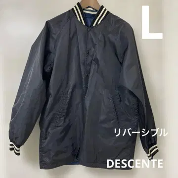 DESCENTE 데상트 블루종 리버서블 점퍼 L 나일론 블랙