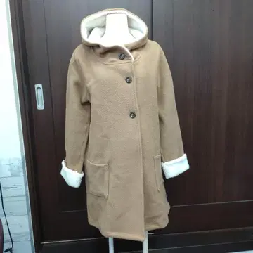 보아 플리스 롱 코트 카멜 L