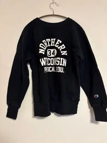 챔피온 리버스 위브 블랙 M 파랑 택 3단 프린트 RN26094