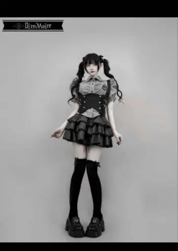 DimMoire 디딤모아르 학원 블라우스+베스트 set 그레이