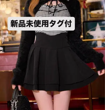 미셸 마카롱 슬림 레그 스커트 M michellMacaron 블랙 스커트