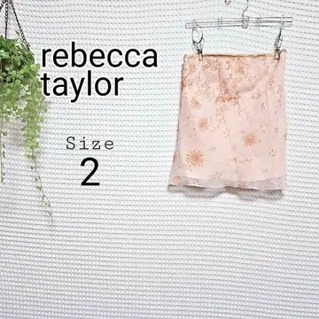 rebecca taylor 꽃무늬 쉬폰 반짝이는 미니 스커트 사이즈 2