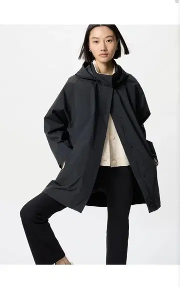 유니클로 블록테크 하프 코트 M